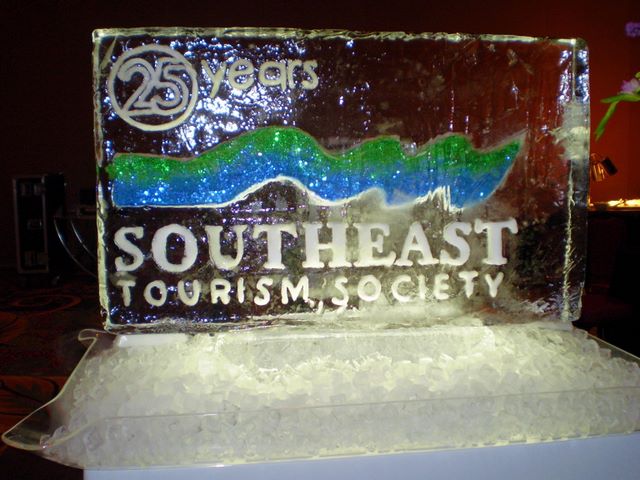 Business Logo Ice Sculpture With Color 